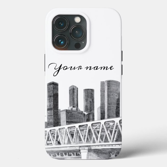 Metro bridge Pencil drawing Case-Mate iPhone Case (Back)