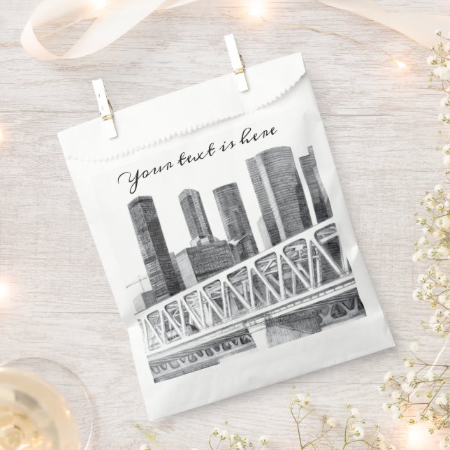 Metro bridge Pencil drawing Favour Bag (Clipped)