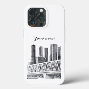 Metro bridge Pencil drawing iPhone 13 Pro Case