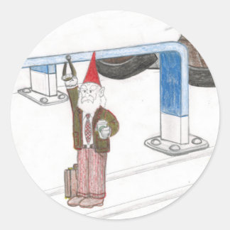metro-gnome classic round sticker