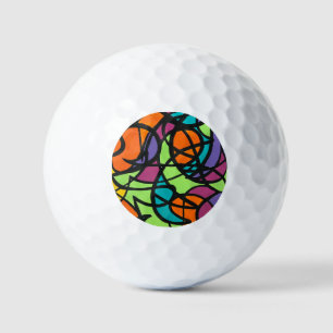 Metro Moon-Hand Painted Abstract Art Golf Balls