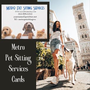 Metro Pet Sitting Dog Cat Card