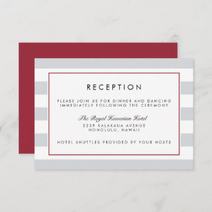Metro Stripe Reception Card   Cranberry