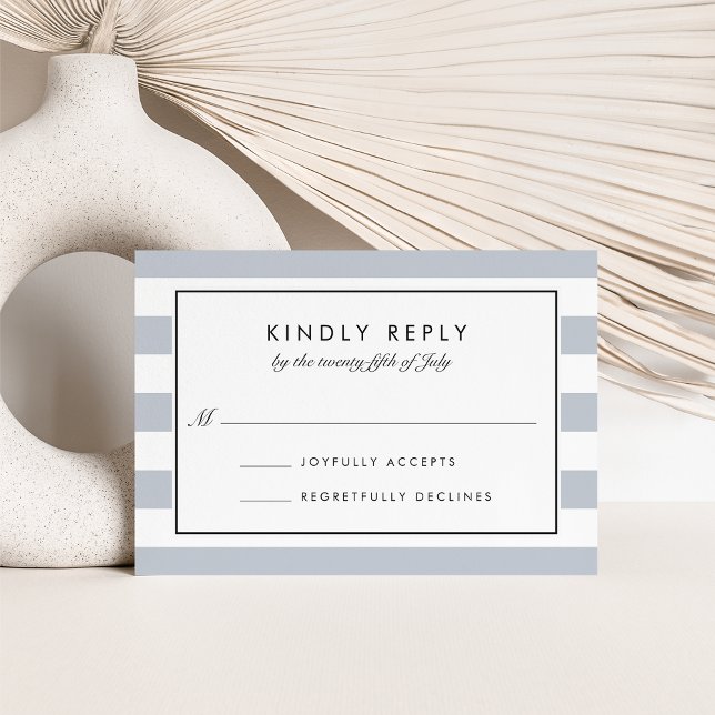 Metro Stripe RSVP Card | Grey (Creator Uploaded)