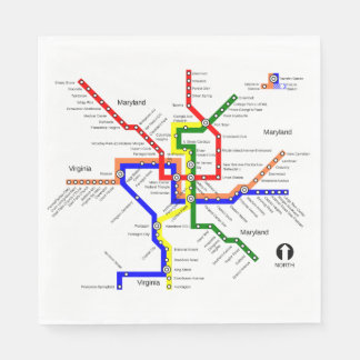 Metro Washington DC Subway Map Napkin