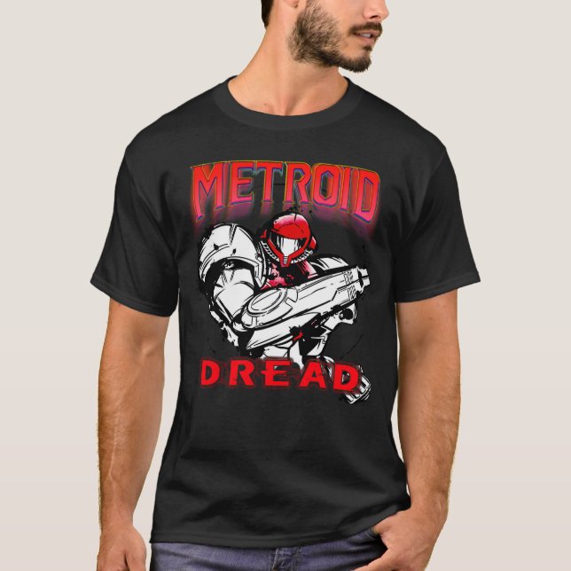 Metroid Dread Graphic Retro Samus T-Shirt (Front)