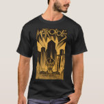 Metropolis 1927 Moviework Drawing Deko T-Shirt<br><div class="desc">A stunning art deco design inspired by the 1927 classic movie Metropolis. Featuring a detailed drawing of a cityscape with a clock tower,  this design is perfect for adding a touch of vintage style to any room.</div>