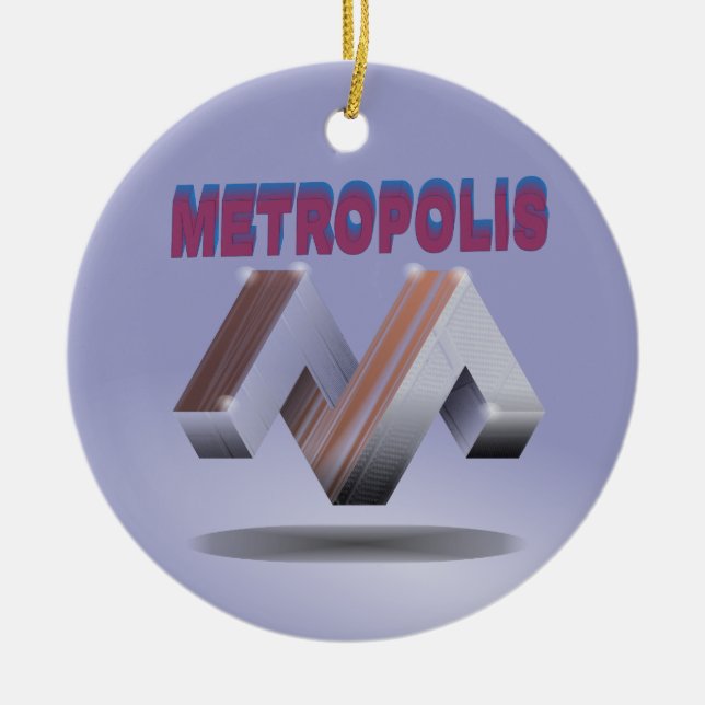 metropolis ceramic tree decoration (Front)