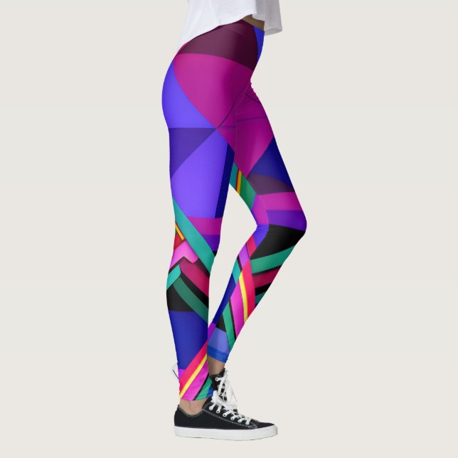 "Metropolis Grid: A Digital Reflection" Leggings (Right)