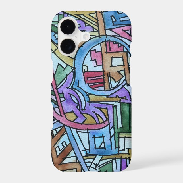 Metropolis-Modern Geometric Watercolor Art (Back)