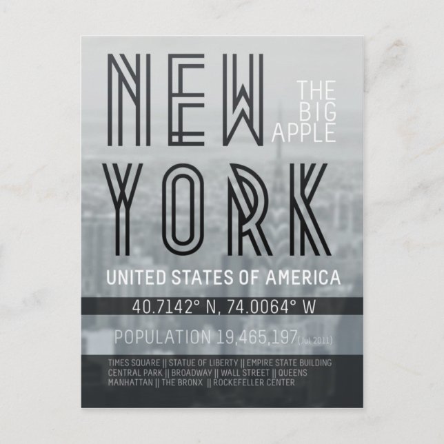 Metropolis New York Postcard (Front)