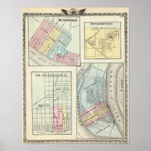 Metropolis, Shawneetown, Cairo and Pinckneyville Poster