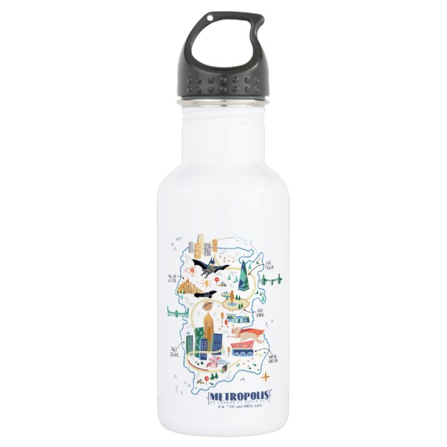 Metropolis Story Book Map 532 Ml Water Bottle (Front)
