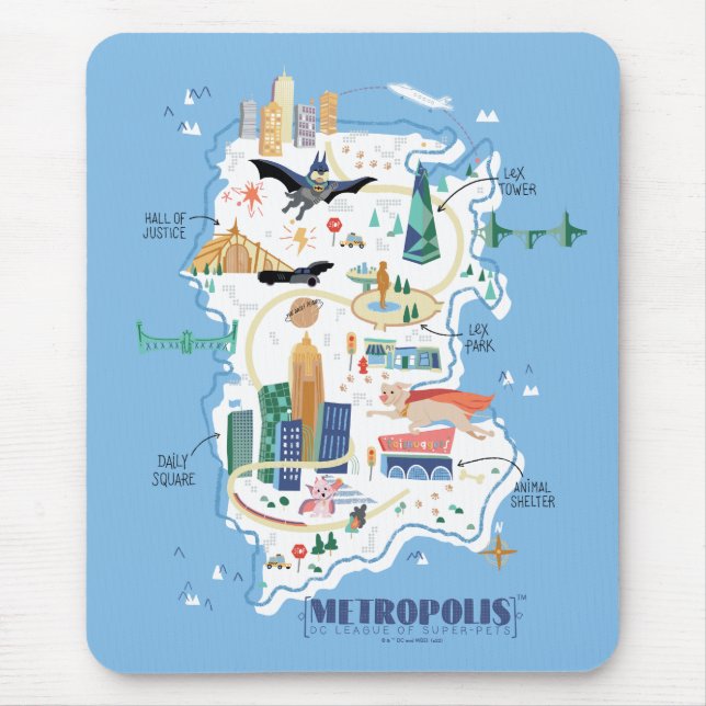 Metropolis Story Book Map Mouse Pad (Front)