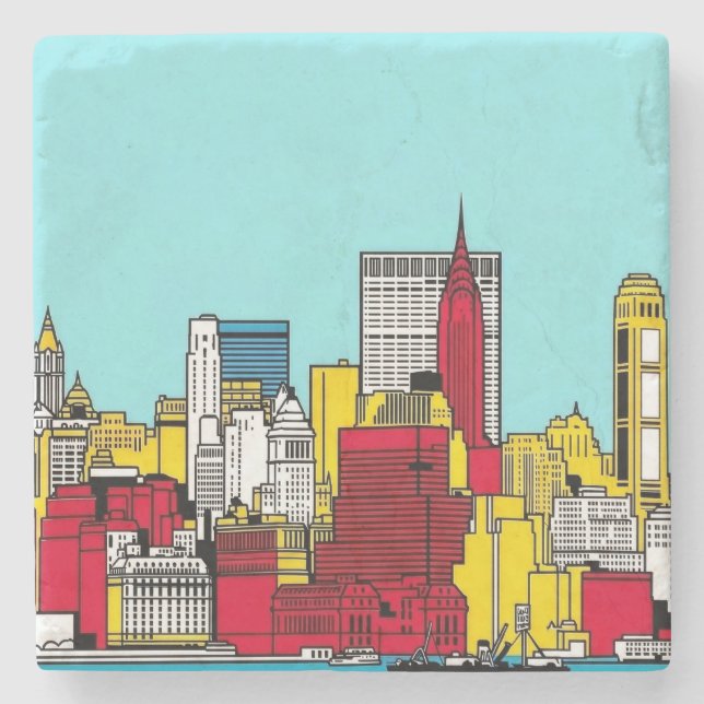 Metropolitan Skyline Urban Architecture Travel Stone Coaster (Front)