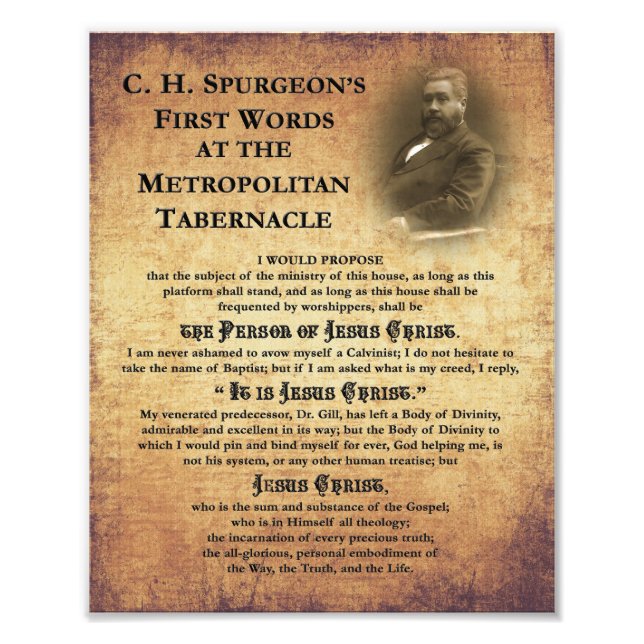 Metropolitan Tabernacle First Words Photo Print (Front)