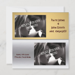 Mettalic modern Square Engagement annoucement Announcement