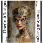 Mettalic Woman Oil Painting Decoupage Left 161