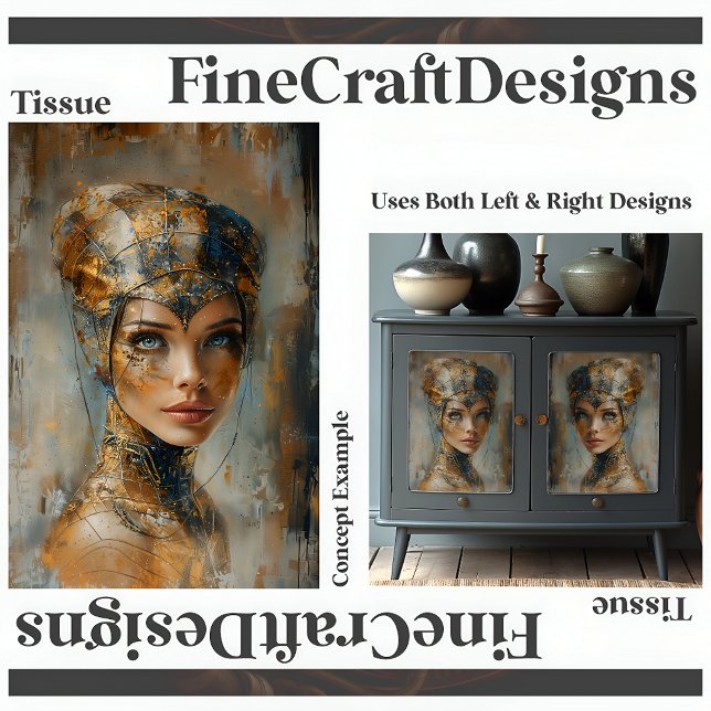 Mettalic Woman Oil Painting Decoupage Right 161 Tissue Paper (Creator Uploaded)