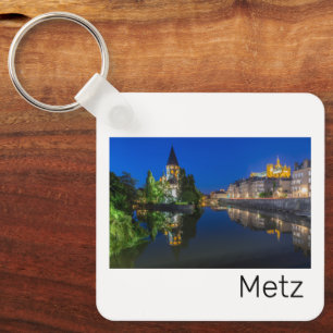 Metz Temple Neuf France Night Moselle Souvenir Key Ring
