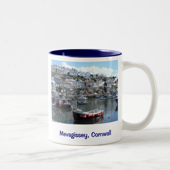 Mevagissey, Cornwall, England Two-Tone Coffee Mug (Right)