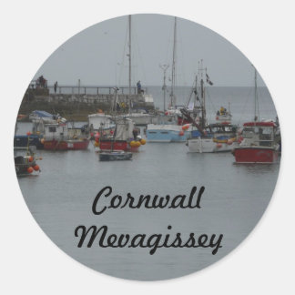 Mevagissey Harbor Classic Round Sticker