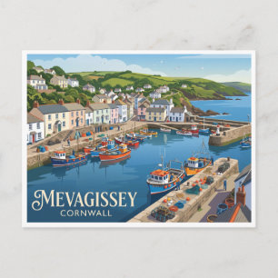 Mevagissey Harbour England Postcard