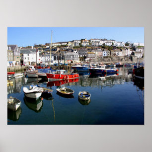 Mevagissey harbour poster
