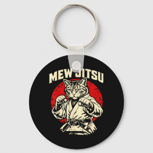 Mew Jitsu Brazilian Jiu Jitsu Martial Arts Cat Key Ring