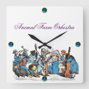 MEW MUSICAL LANGUAGE ANIMAL FARM ORCHESTRA  SQUARE SQUARE WALL CLOCK