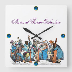 MEW MUSICAL LANGUAGE ANIMAL FARM ORCHESTRA  SQUARE WALL CLOCK