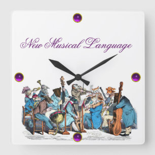 MEW MUSICAL LANGUAGE ANIMAL FARM ORCHESTRA  SQUARE WALL CLOCK