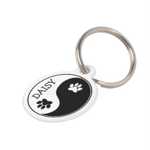Mew Paw Round Pet ID Tag Cute Personalized Name