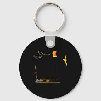 Mewing Machine Funny Quilting Craft Lover Quilter Key Ring