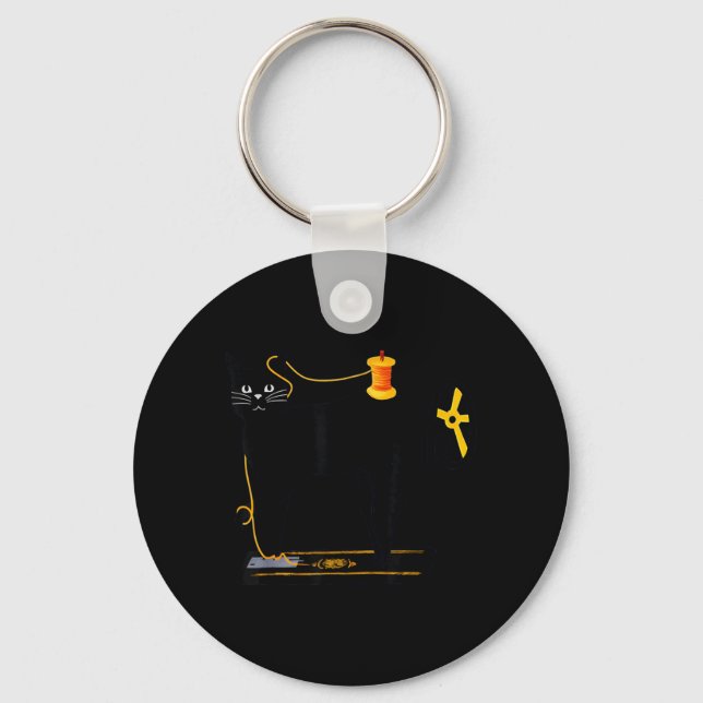 Mewing Machine Funny Quilting Craft Lover Quilter Key Ring (Front)