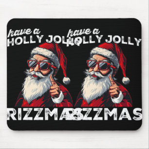 Mewing Santa Mew Funny Santa Meme Rizz Rizzmas Chr Mouse Pad