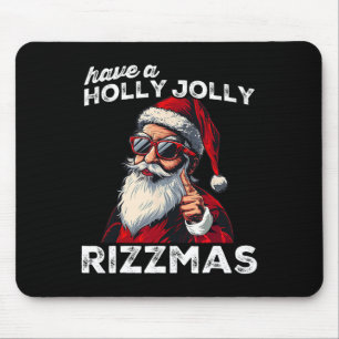 Mewing Santa Mew Funny Santa Meme Rizz Rizzmas Chr Mouse Pad