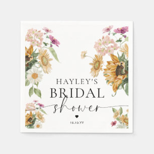 Mews Sunflower Fall Autumn Bridal Shower Napkin