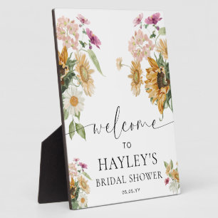 Mews Sunflower Fall Bridal Shower Welcome Sign Plaque