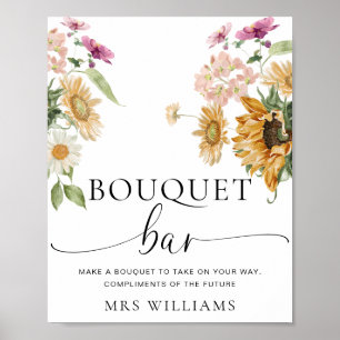 Mews Sunflower Fall Floral Bouquet Flower Bar Sign