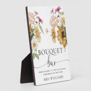 Mews Sunflower Fall Floral Bouquet Flower Bar Sign Plaque