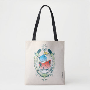Mewshroom Kitty Kawaii Cute Mushroom Emblem Tote Bag