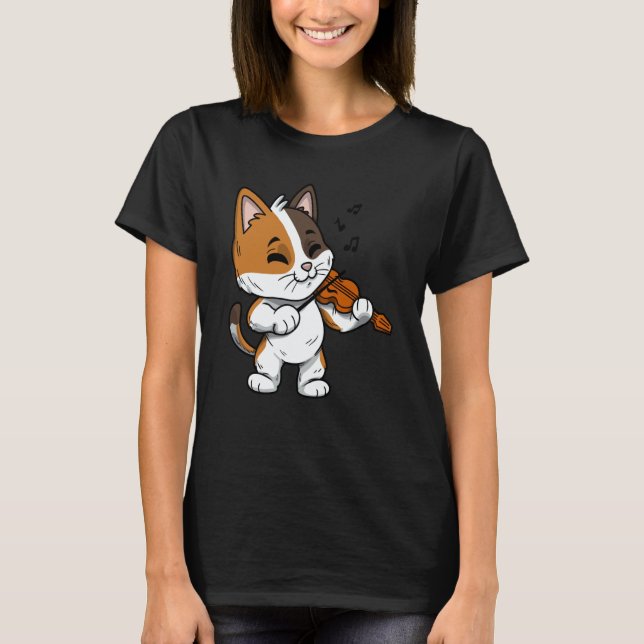 Mewsician Violin Player Cat  Violinist Musician  1 T-Shirt (Front)