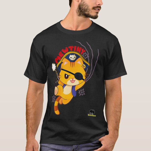 Mewtiny - A pirate cat mutiny T-Shirt (Front)