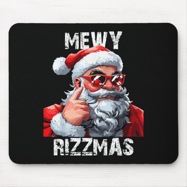 Mewy Rizzmas Christmas Pajamas Santa Claus Funny M Mouse Pad (Front)