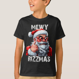 Mewy Rizzmas Christmas Pajamas Santa Claus Funny M T-Shirt