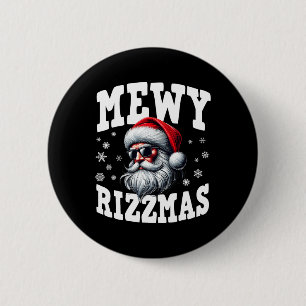 Mewy Rizzmas Kids Teens Funny Merry Christmas Sant 6 Cm Round Badge
