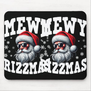 Mewy Rizzmas Kids Teens Funny Merry Christmas Sant Mouse Pad