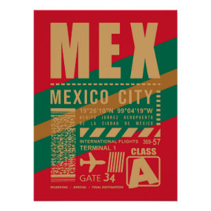 MEX Mexico City Airport Poster
