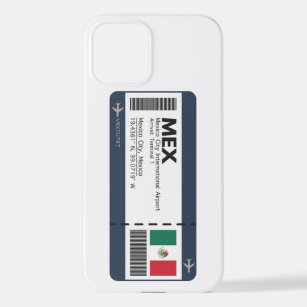 MEX Mexico City Boarding Pass - Airport Ticket iPhone 12 Case